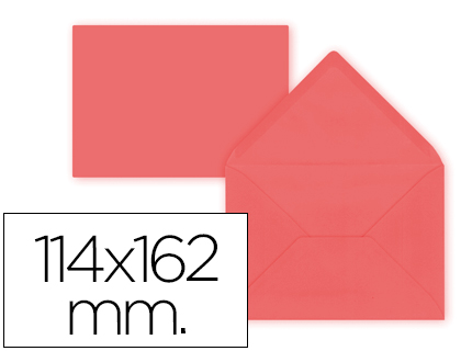 15 sobres Liderpapel 114x162mm. offset 80g/m² color rojo